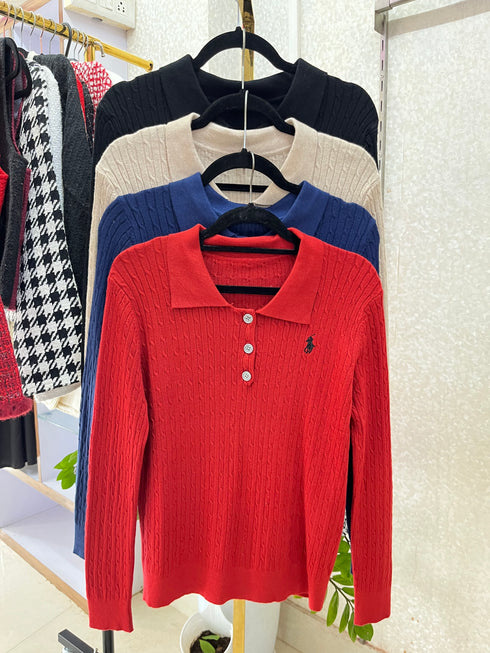 Polo Collar Long Sleeve